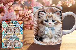 Happy 15oz Mug Wrap Png Template , Holiday Pets Product Image 1