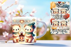 Dynamic 11oz Mug Wrap Png Artwork , Valentine Bear Product Image 1