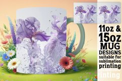 Blossom Reflections: Sublimation Splash Mug Wrap 11oz Product Image 1