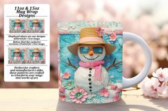 Winter Holiday Snowman Mug Wrap 11oz/15oz Seasonal Cheer Product Image 1