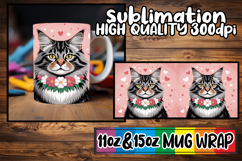 Joyful adventures 11oz 15oz sublimation wrap, Valentines Cat Product Image 1
