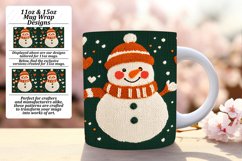Happy 11oz Mug Wrap Png Template , Snowman Product Image 1