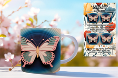 Delightful 15oz Mug Wrap Png Artwork , Butterfly Product Image 1