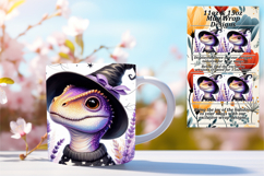 Graceful 11oz Png Mug Wrap Design , Halloween Dino Product Image 1