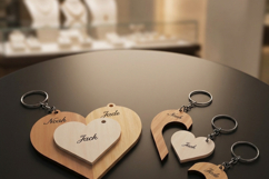 Family Puzzle Heart Keychain Laser Cut File Personalized Woo Product Image 9