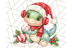 Christmas Dinosaur PNG Clipart, Cute Dino Holiday Art Png Product Image 2