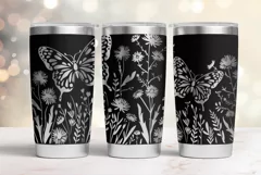 20oz Tumbler laser svg wrap|Wildflowers and Butterflies Product Image 4