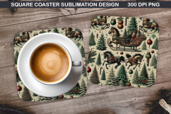 Christmas Coaster Sublimation, Christmas Coaster PNG Design Product Image 1