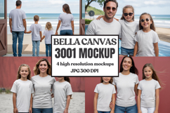 Bella Canvas 3001 Family Group Mockup | Matching T-Shirt Fla Product Image 1