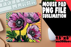 Dynamic Flower Pattern Sublimation Mouse Pad Design PNG Product Image 1