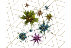 Peacock Christmas Clipart in Jewel Tones, Christmas Png Product Image 2