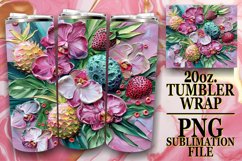 Flower and Fruit Tumbler Wrap for 20oz Product Image 1