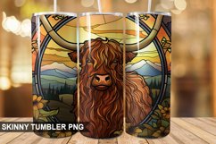 Stained Glass Highland Cow PNG Tumbler Design Product Image 1