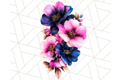 Gothic Floral PNG, Dark Aesthetic Flowers Clipart Print Product Image 2