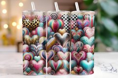 Hearts Valentine's Day Tumbler Wrap Sublimation Product Image 1