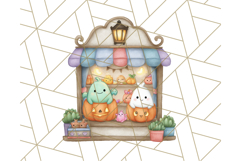 Pastel Halloween Town PNG Clipart, Spooky Shops &amp; Homes Png Product Image 2