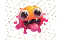 Slime Monster Clipart, Colorful Goo Graphics Png Product Image 2