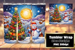 3D Vibrant Winter Ornaments Holiday Tumbler 20oz Product Image 1