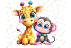 Cute Animal Friends Clipart PNG, Bright Spring Animal Duos Product Image 2