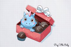 Peeking Dinosaur Valentines Day Clipart PNG Product Image 1