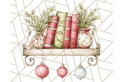 Christmas Book Clipart, Festive Reading PNG Illustrations Product Image 2