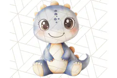 Cute Pastel Dinosaur Clipart PNG for Nursery Art, Baby Decor Product Image 2