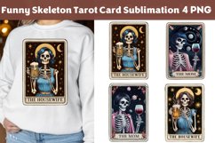 Funny Skeleton Tarot Card Sublimation, Waterproof Sticker Product Image 7