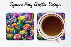 Cactus Mug coaster | Coaster | Sublimation Design Product Image 1