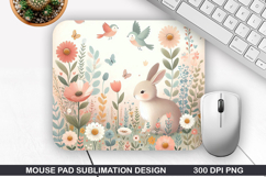 Flowers Mouse Pad Sublimation, Spring Mouse Pad PNG Design Product Image 1