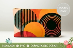 Circles Cosmetic Bag, Retro Cosmetic Bag Sublimation Product Image 1