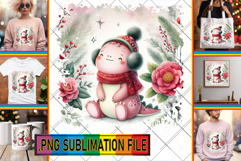 Joyful Sublimation TSHIRT Designs, Cute Dino Product Image 1