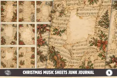 Christmas Music Sheets Junk Journal Pages Product Image 1