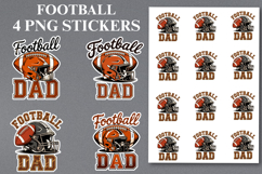 4 Football Dad Stickers Png | Printable Product Image 1