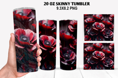 3D Flower Skinny Tumbler 20oz Wrap Design,Flowers Tumble PNG Product Image 1