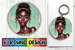 Timeless Circle Car Coasters PNG, Afro Girl Product Image 1