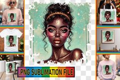 Cozy TSHIRT Gift Ideas PNG, Afro Girl Product Image 1