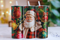 Merry Christmas Santa Tumbler Wrap | Christmas Wrap Product Image 1