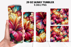 Flower Skinny Tumbler 20oz Wrap Design, Flowers Tumble PNG Product Image 1