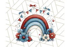 Patriotic Scandinavian Rainbow Clipart PNG, 4th Of July Png Product Image 2