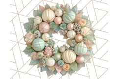Christmas Wreath Clipart, Holiday Greenery PNG Illustrations Product Image 2