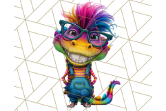 Funky Safari Animals PNG Clipart With Rainbow Hair, Cute Png Product Image 2