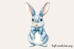 Cute Aqua Easter Watercolor Clipart PNG Product Image 1
