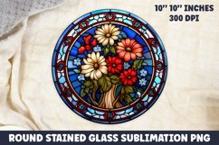 Round Stained Glass Sublimation PNG | Sublimation Design Product Image 1