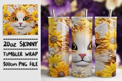 Floral Fantasy Meets 3D Cats: Glossy Sublimation Product Image 1