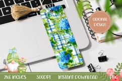 Printable Hydrangea Bookmark, Blue Flowers Bookmark PNG Product Image 1