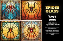 Spider Stained Glass Square Coaster - 4 Variations Product Image 2