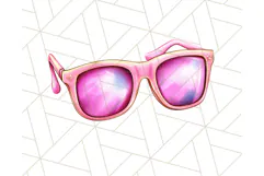 Pink Summer Clipart, Cute Beach Icons, Aesthetic PNG Product Image 2