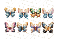 Jewel Toned Butterfly Clipart PNG, Metallic Look Butterflies Product Image 2