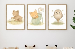 Baby Woodland Animals Nursery Wall Art Tee Time Tots Product Image 2