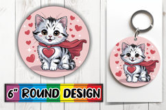 Cozy Circle Designs for Cars PNG, Cat Valentin's Day Product Image 1